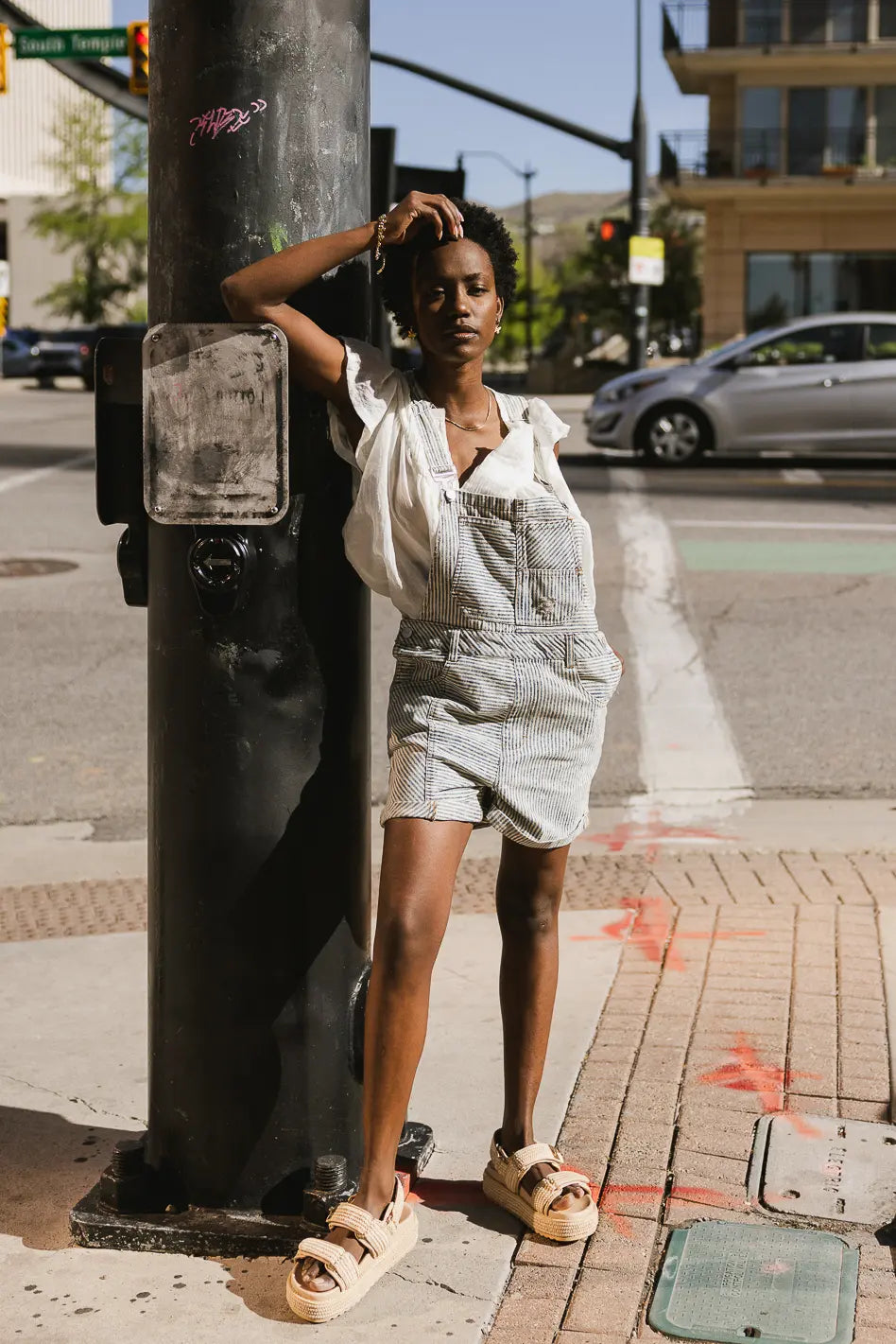 Denim shortalls 