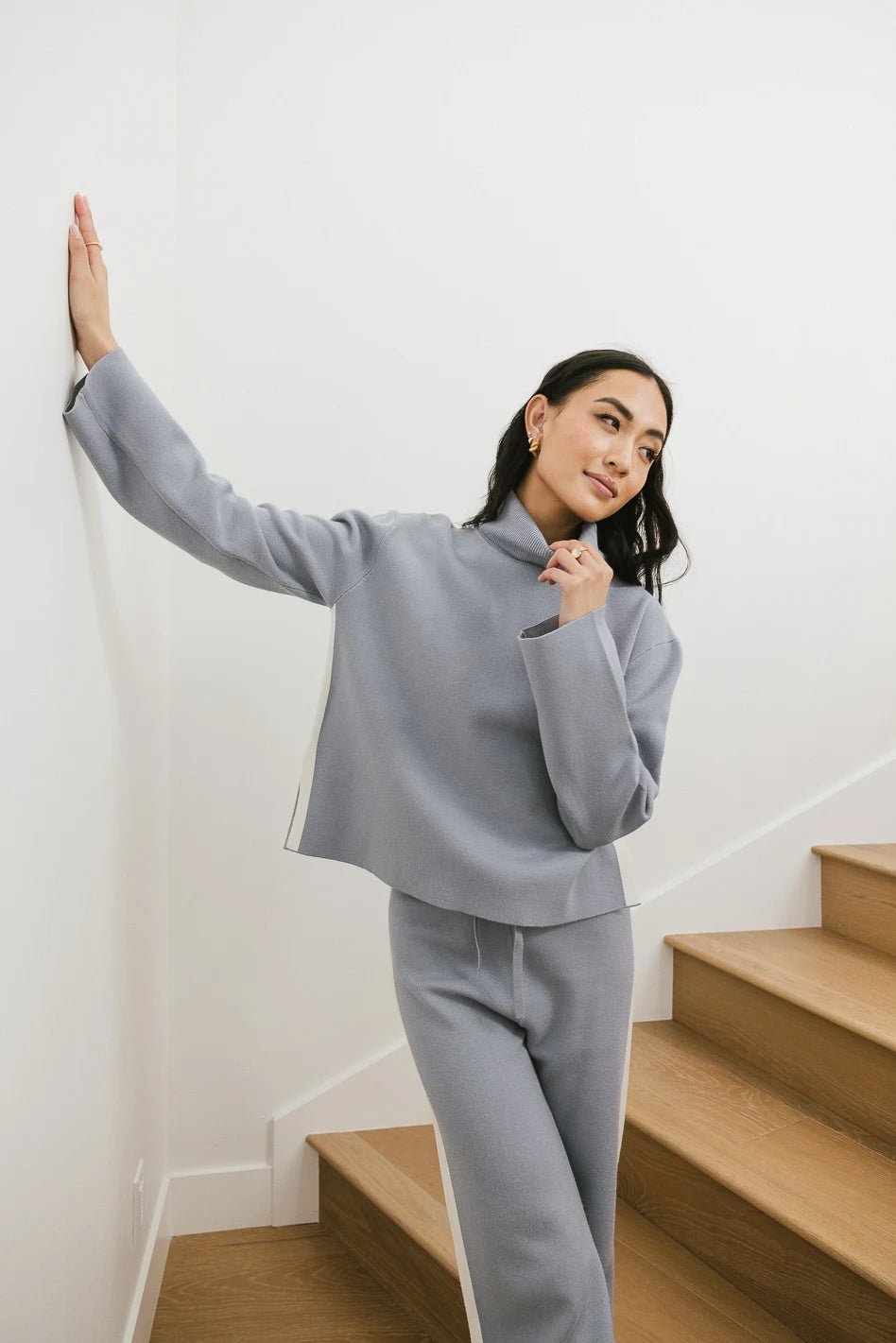 Long sleeves sweater in blue 