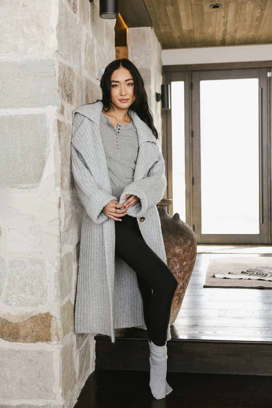 Long cardigan in grey 