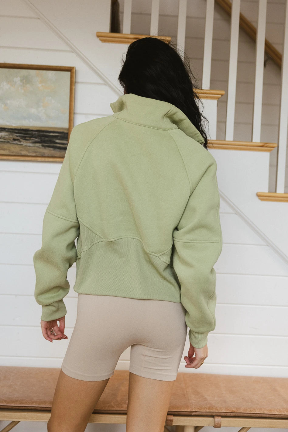 non stretch sweater in sage 