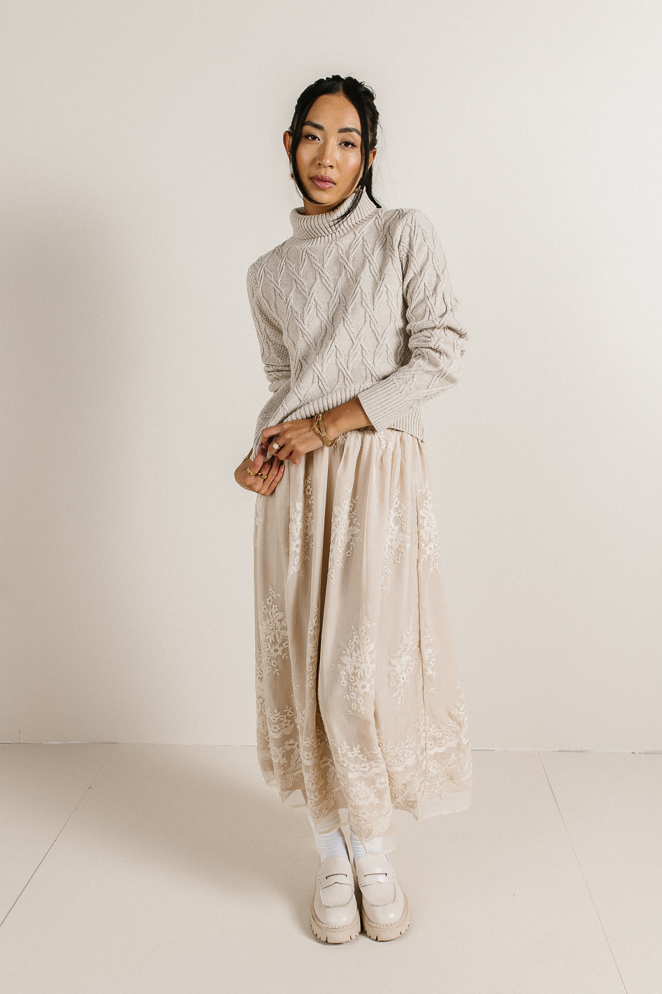 tan knit sweater