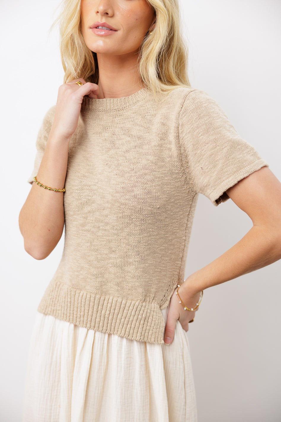 neautral sweater dress