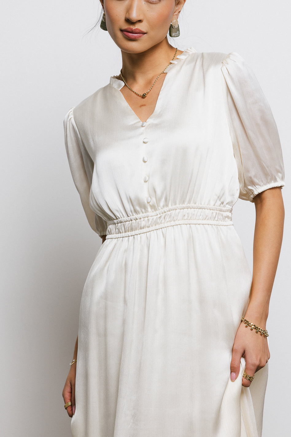 button detail dress