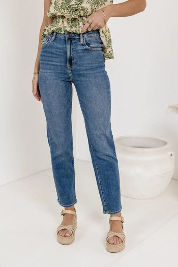 High rise straight leg jeans 