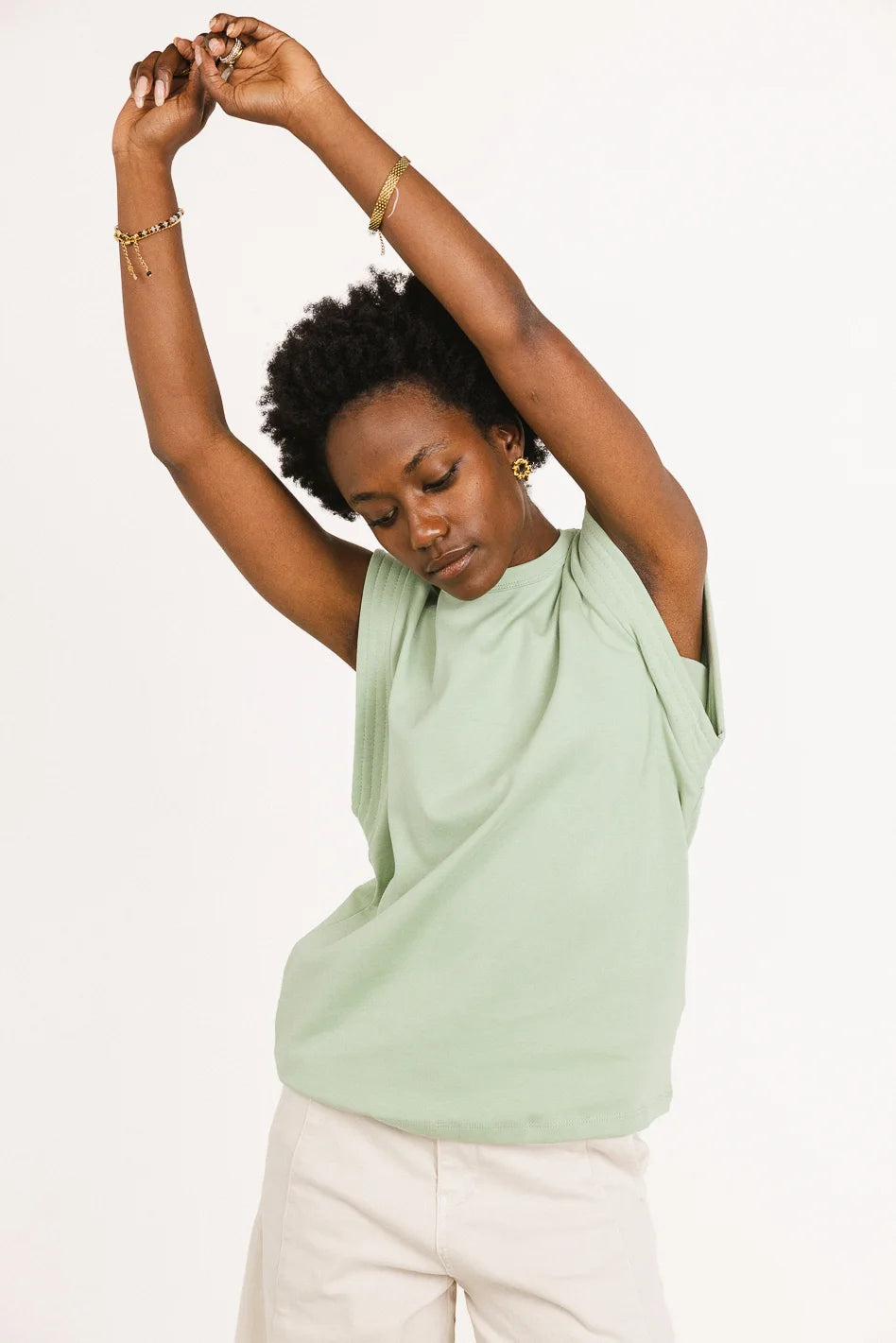 Knit top in sage 