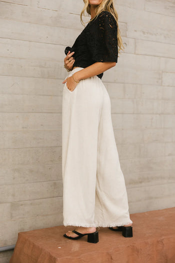Two hand pockets pants in oatmeal 