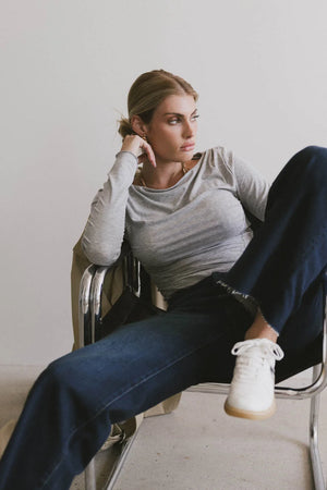 Bianca Ruched Top in Grey - FINAL SALE
