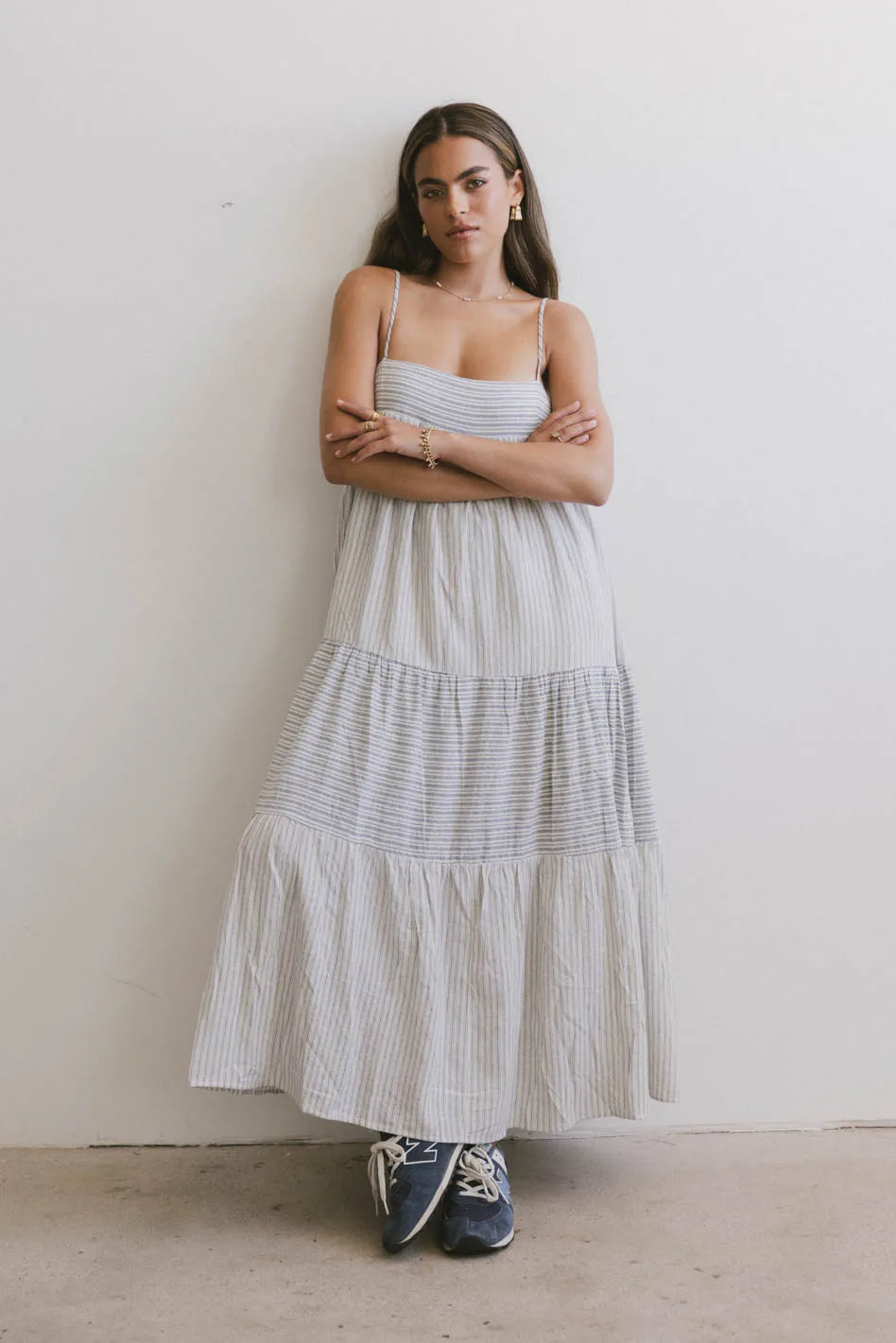 Tiered dress in blue 