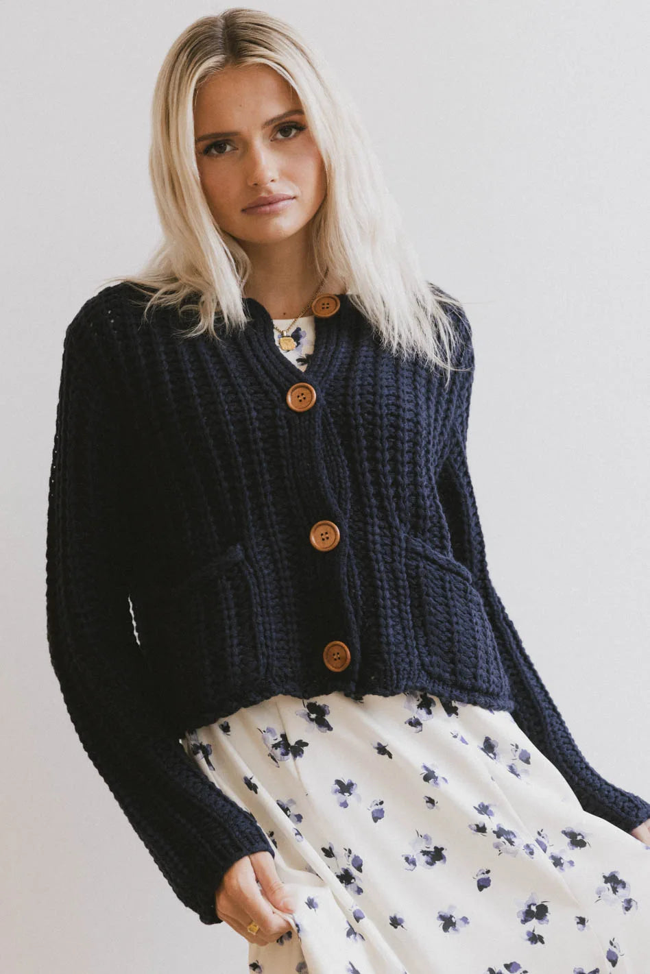 Button up top in navy 