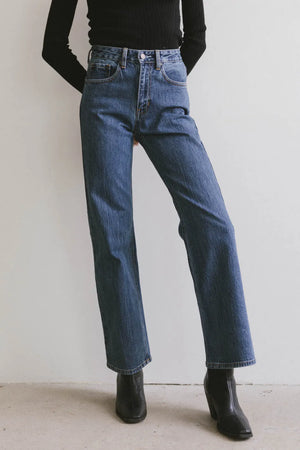 Olwen Retro Straight Leg Jeans in Dark Wash - FINAL SALE
