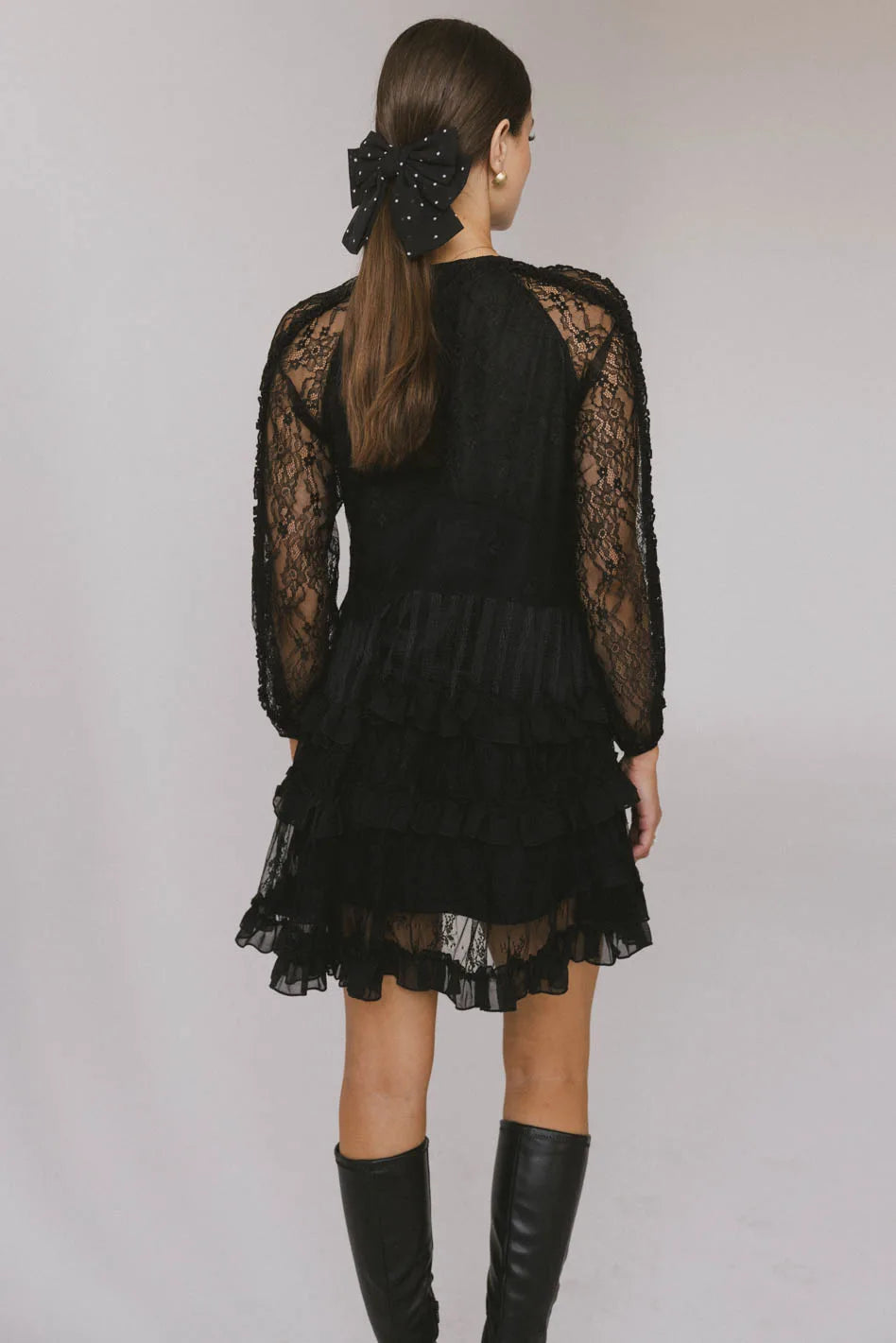 Plain color dress in black 