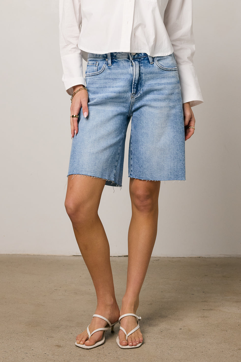 long denim shorts