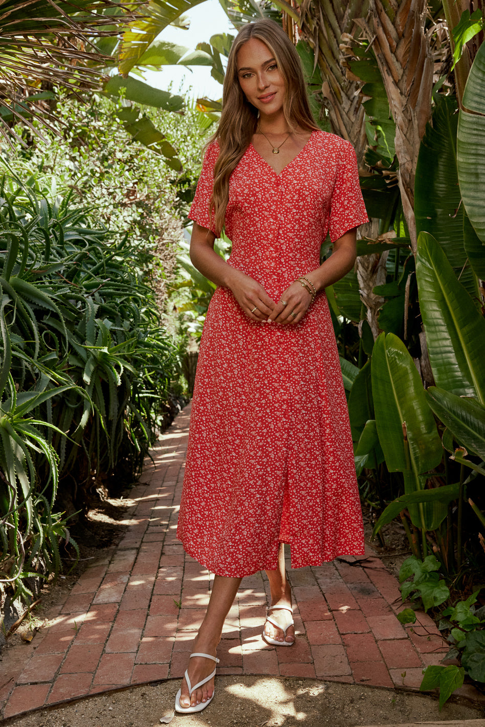 floral button up dress