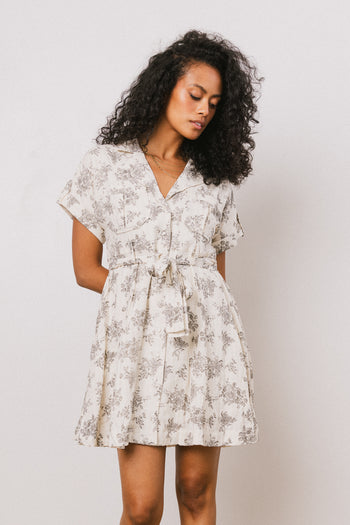 floral collared mini dress