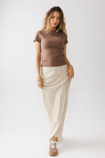 SMALL RIBBED TOP IN BROWN
