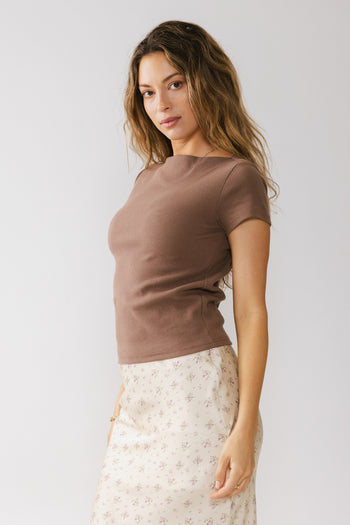 Martha Boatneck Top in Brown - FINAL SALE