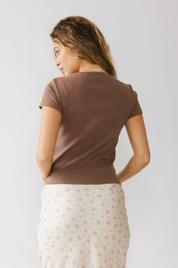 BOATNECK SHIRT IN BROWN 