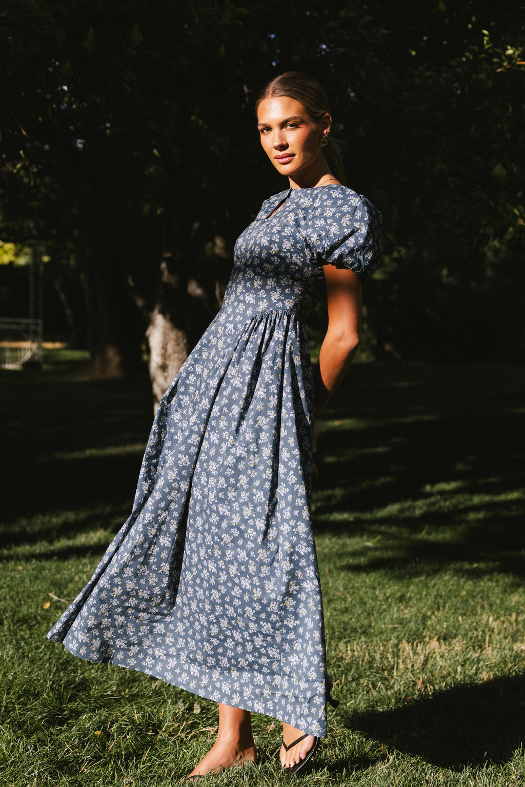 Baylor Floral Maxi Dress in Blue- FINAL SALE
