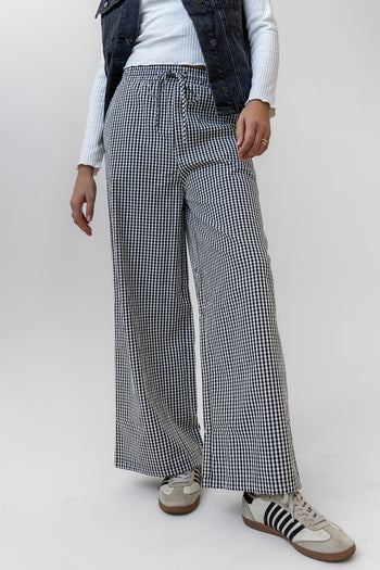 black and white checkered pants