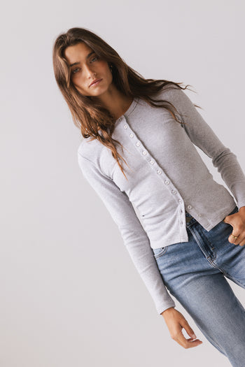 Button Up Top in Grey