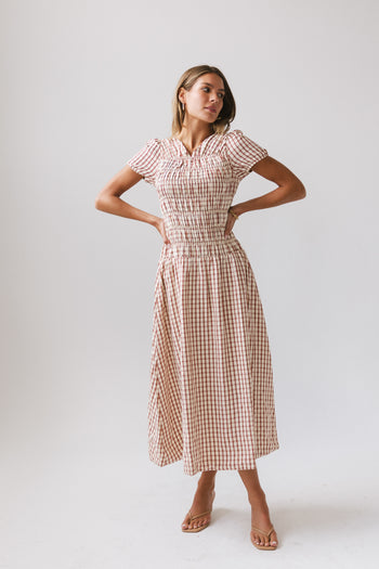Erin Smocked Maxi Dress in Red - FINAL SALE