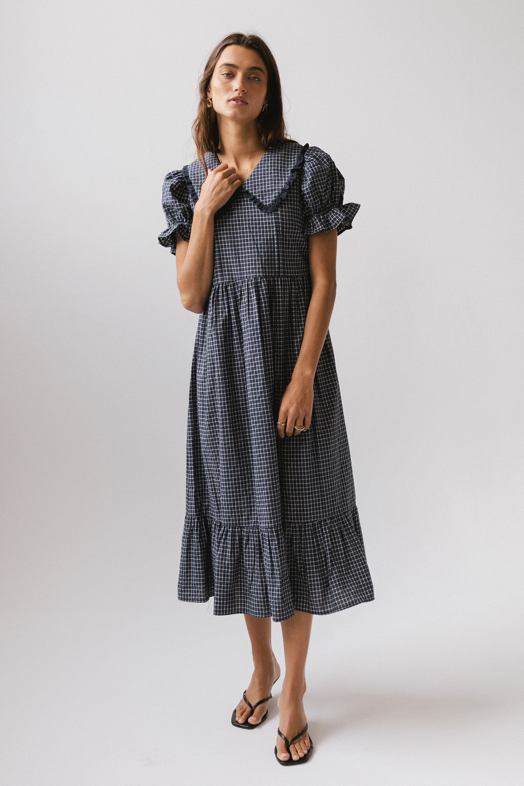 NAVY PLAID DRESS