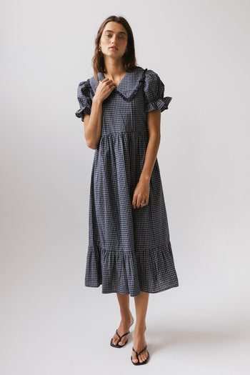 NAVY PLAID DRESS