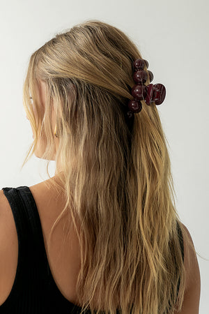 Pearl Claw Clip in Burgundy
