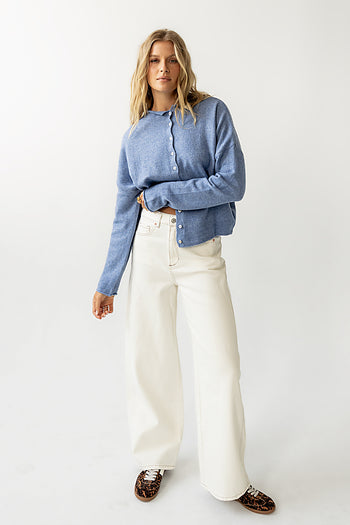 Maci Cardigan in Dusty Blue - FINAL SALE