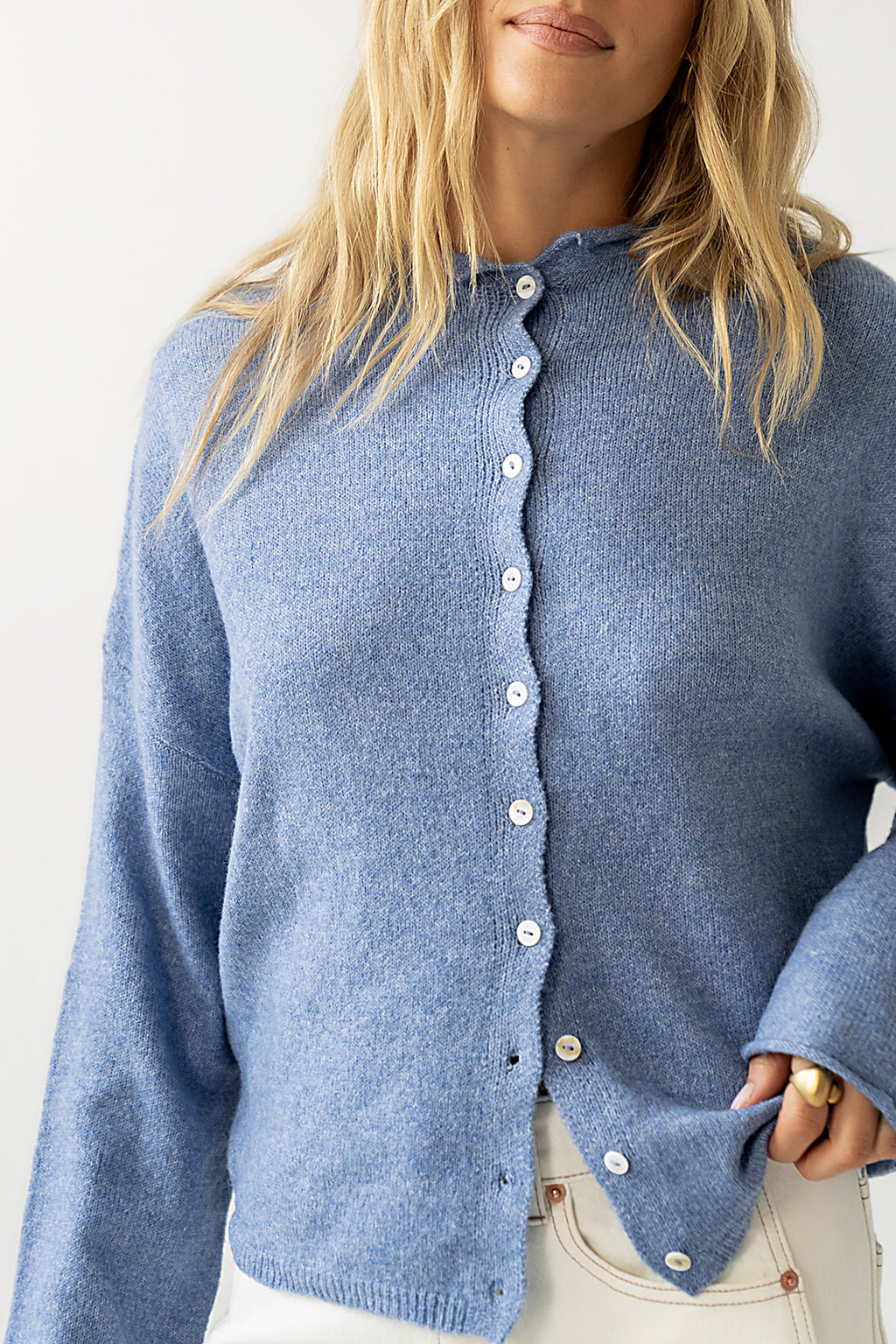 Maci Cardigan in Dusty Blue - FINAL SALE
