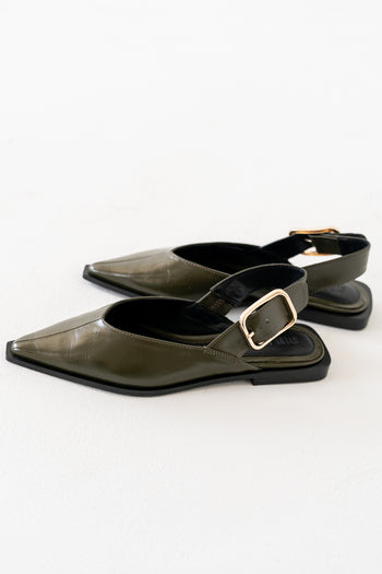 Steve Madden Shay Slingback Flats in Olive - FINAL SALE