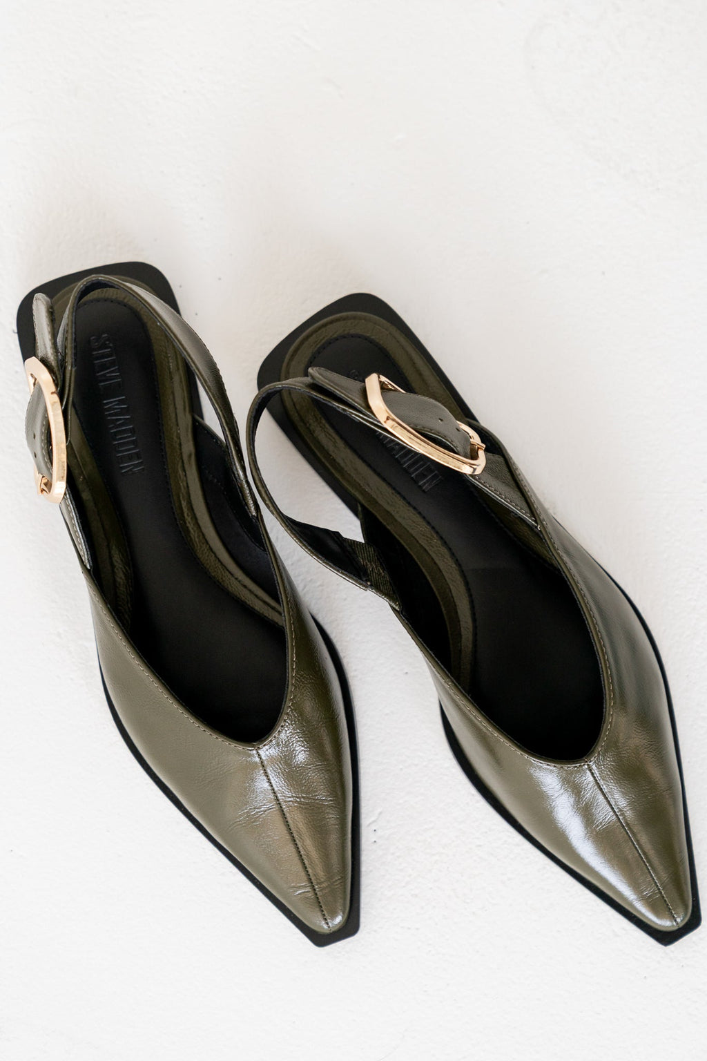 Steve Madden Shay Slingback Flats in Olive - FINAL SALE