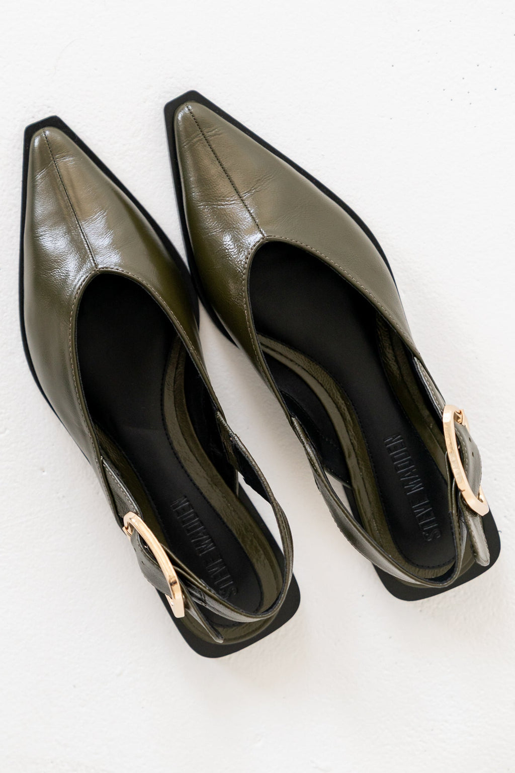 Steve Madden Shay Slingback Flats in Olive - FINAL SALE