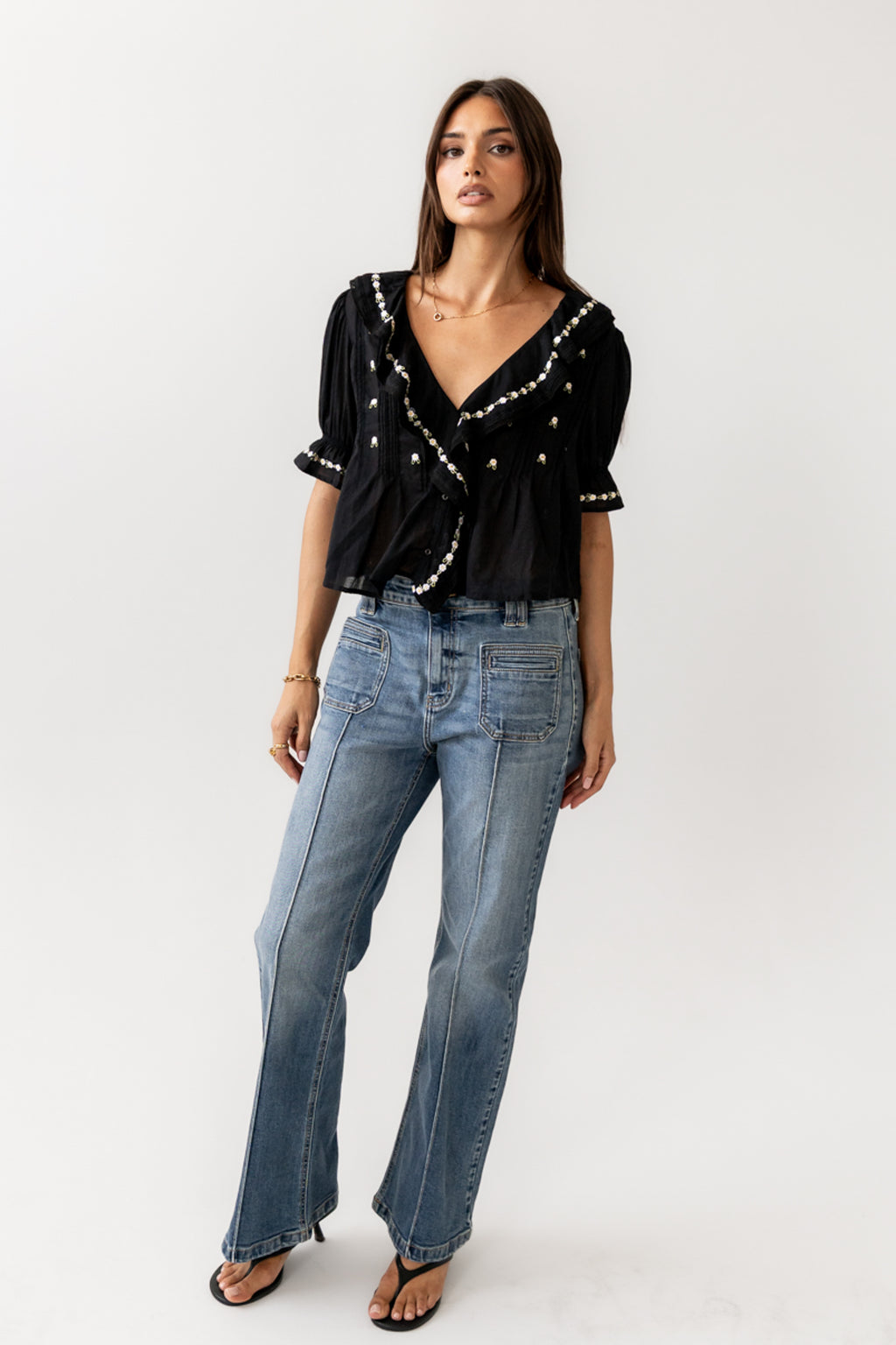 SHORT SEELVE BLOUSE
