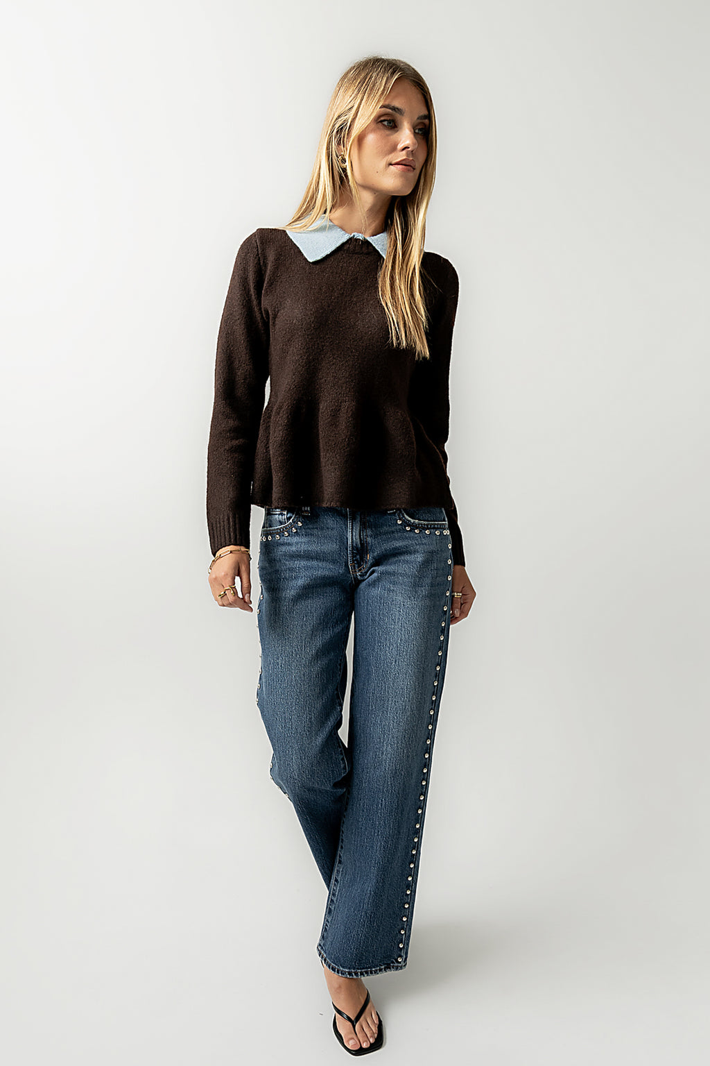 Libby Peplum Sweater in Brown - FINAL SALE