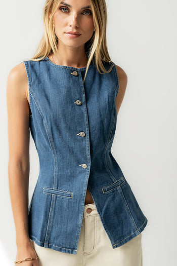 Hudson Denim Vest in Dark Wash - FINAL SALE