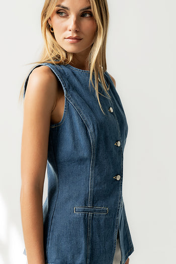 Hudson Denim Vest in Dark Wash - FINAL SALE