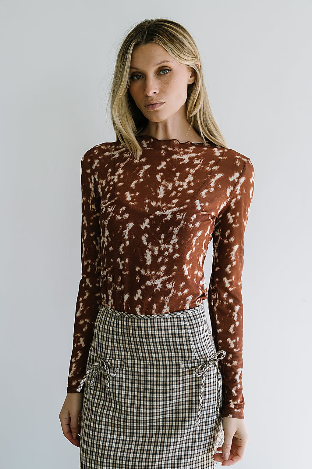 Kourtney Abstract Mesh Top - FINAL SALE