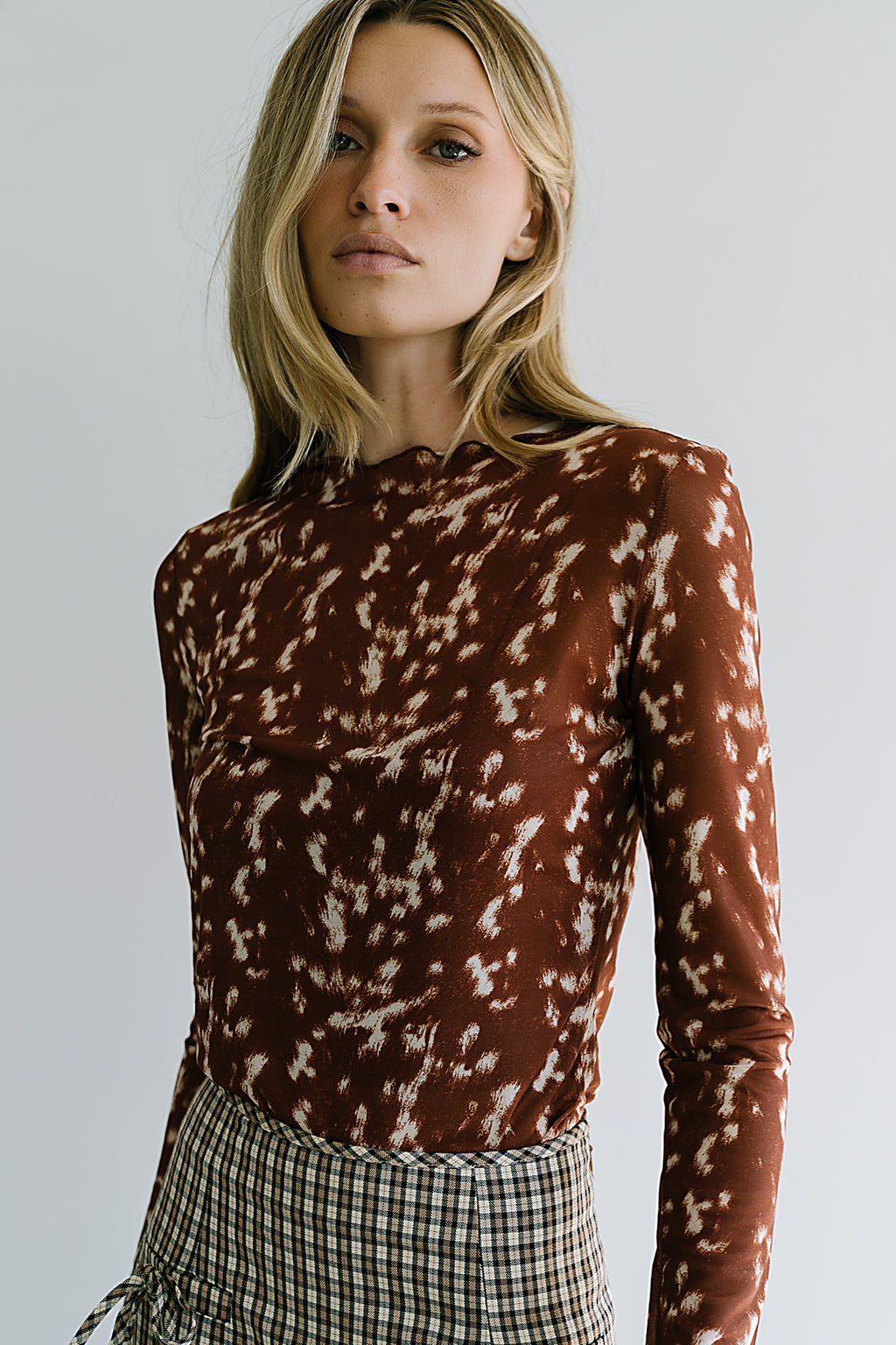 Kourtney Abstract Mesh Top - FINAL SALE