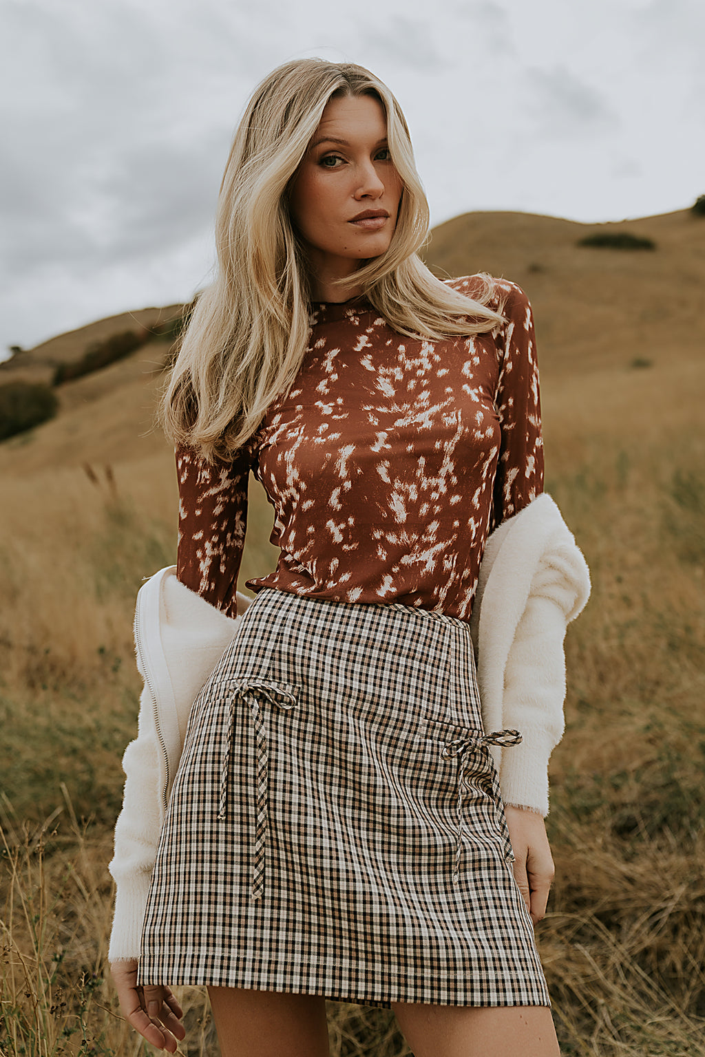 Kourtney Abstract Mesh Top - FINAL SALE