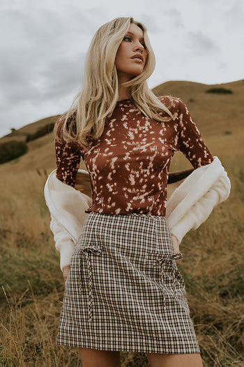 Kourtney Abstract Mesh Top - FINAL SALE