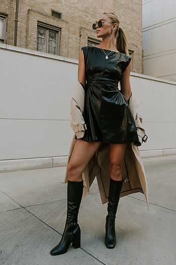 Xiomara Vegan Leather Mini Dress - FINAL SALE