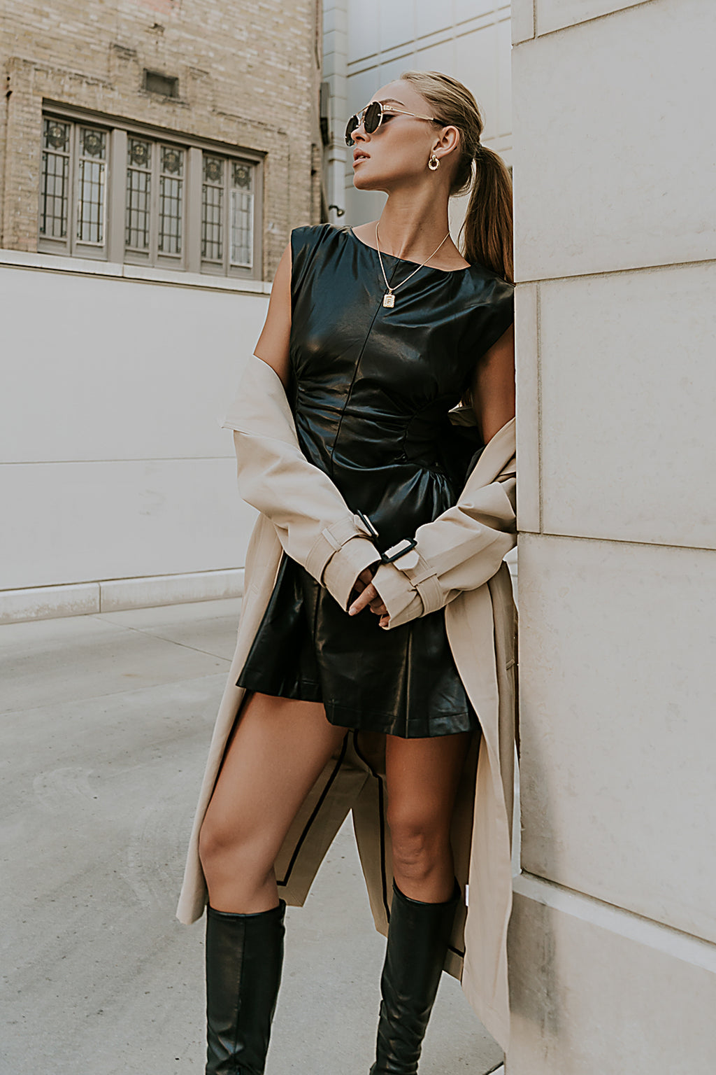 Xiomara Vegan Leather Mini Dress - FINAL SALE