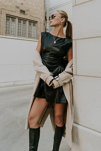 Xiomara Vegan Leather Mini Dress - FINAL SALE