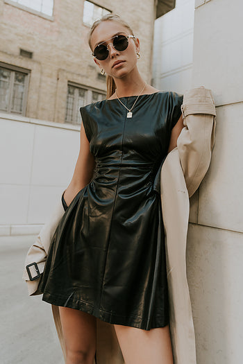 Xiomara Vegan Leather Mini Dress - FINAL SALE