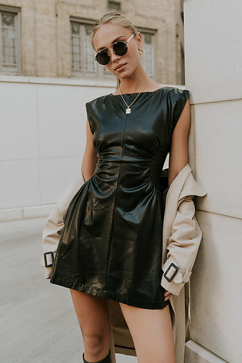 Xiomara Vegan Leather Mini Dress - FINAL SALE