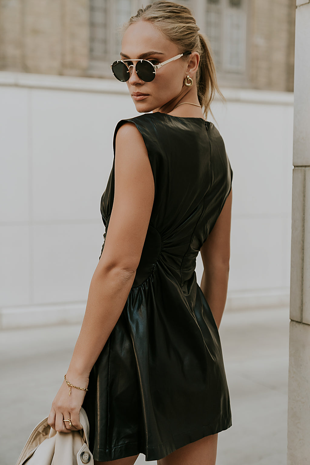 Xiomara Vegan Leather Mini Dress - FINAL SALE