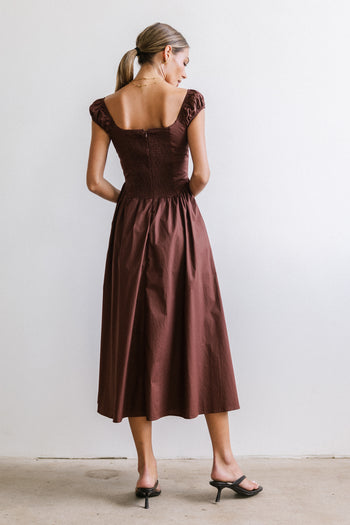 Patricia Midi Dress in Brown - FINAL SALE