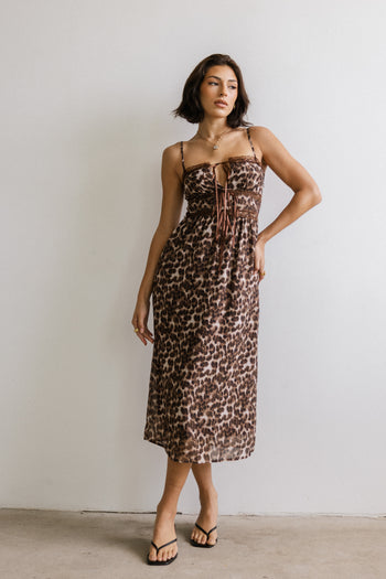 Janice Leopard Midi Dress - FINAL SALE