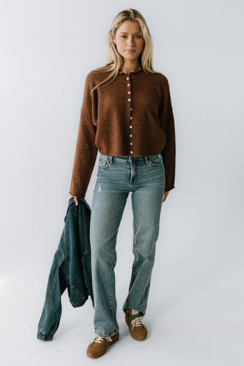 Maci Cardigan in Brown - FINAL SALE